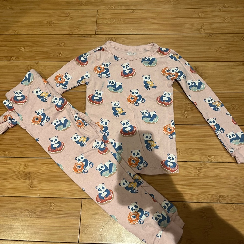 Pink Koala Pajama Set with Cartoon Pattern
